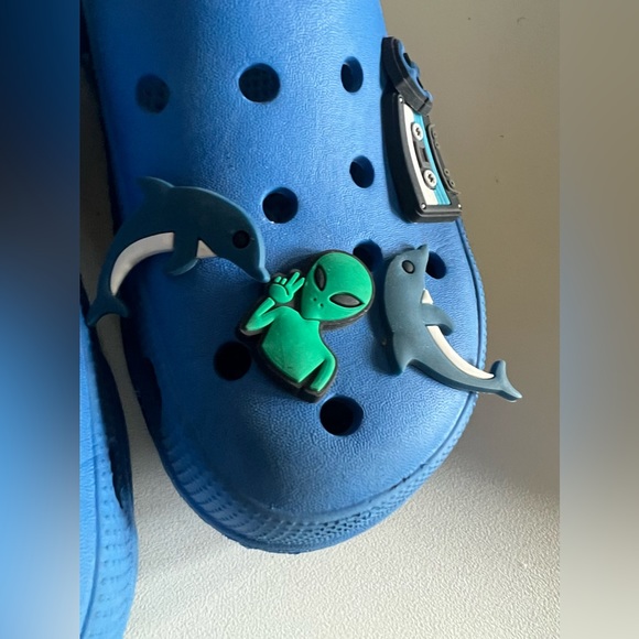 Crocs Crocband Youth Girls Sz 1 Shoes Blue Slip On Slides Comfort Sandal - Picture 5 of 11